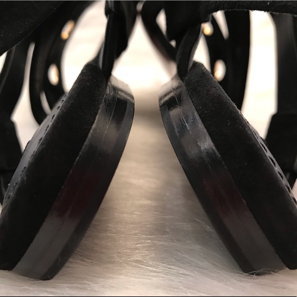 LOUIS VUITTON Golden Hour Suede Flat Sandals Black - Picture 7 of 8